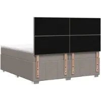 vidaXL Boxspringbed met matras, taupekleurig, 140 x 190 cm, met stoffen bekleding