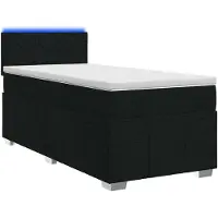 vidaXL Boxspringbed met matras, zwart, 90 x 200 cm, gestoffeerd