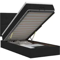 vidaXL Ottoman bed met matras met hoofdeinde Zwart 90 x 190 cm Stof