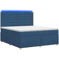 vidaXL Boxspringbed met matras en hoofdeinde, blauw, 140 x 200 cm, stof