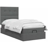 vidaXL Ottoman bed met matras, donkergrijs, 80 x 200 cm, gestoffeerd