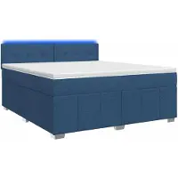 vidaXL Boxspringbed met matras en hoofdeinde, blauw, 140 x 200 cm, stof