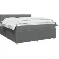 vidaXL Boxspringbed met matras, donkergrijs, 140 x 190 cm, gestoffeerd