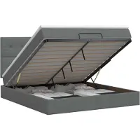 vidaXL Ottoman bed met matras, donkergrijs, 140 x 190 cm, gestoffeerd