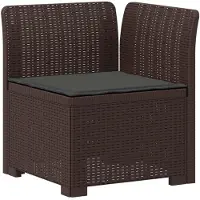 vidaXL 4-Zitter Tuin Sofa met Kussens Rattan Look PP Bruin