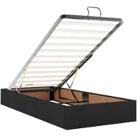 vidaXL Ottomanbed met matras en LED-verlichting, zwart, 200 x 200 cm, stof