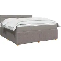 vidaXL Boxspringbed met matras, taupekleurig, 140 x 190 cm, met stoffen bekleding