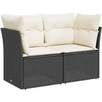 vidaXL Bankstel 6 st Zwart en Crème Wit 55 x 55 x 37 cm