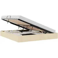 vidaXL Ottoman bedframe met opbergruimte, crème, 180 x 200 cm, stof