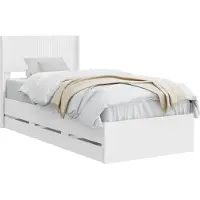 vidaXL Bedframe met opbergruimte en hoofdeinde, wit, 90 x 200 cm