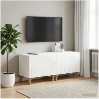vidaXL Tv-meubel Wit Bewerkt hout