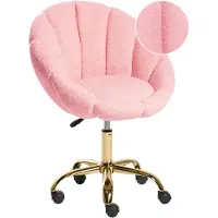 Beliani ANNABELLE - Bureaustoel - Roze - Bouclé