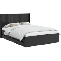 vidaXL Bedframe met opbergruimte en hoofdbord Zwart 150 x 200 cm