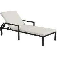 Markenlos ligstoel met verstelbare rugleuning - Rotan - 73cm x 200cm x 48cm