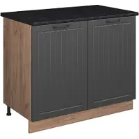 Vicco Wastafelkast Fame-Line, Donkergrijs/Goudkleurig Eiken, 100 cm, WB Antraciet