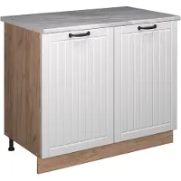 Vicco Wastafelkast Fame-Line, Wit Landhuis/Goudkleurig Eiken, 100 cm, WB Marmer