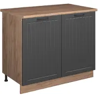 Vicco Wastafelkast Fame-Line, Donkergrijs/Goudkleurig Eiken, 100 cm, WB Eik