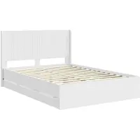 vidaXL Bedframe met opbergruimte en hoofdeinde, wit, 140 x 190 cm