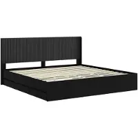 vidaXL Bedframe met opbergruimte en hoofdbord Zwart 180 x 200 cm