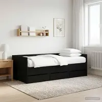 Prolenta Maison Exclusive - Dagbed met lades, beukenfineer, zwart