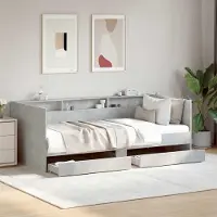 Prolenta Maison Exclusive - Dagbed met lades en plank, betonkleur, houtvezel