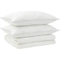 vidaXL Dekbed en Kussen Set 3 st 200x240 cm Zomer 140 GSM Wol Wit