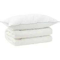 vidaXL Dekbed en Kussen Set 2 st 155x200 cm 4 seizoenen 220 GSM Wol