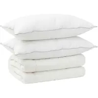 vidaXL Dekbed en Kussen Set 3 st 135x220 cm 4 seizoenen 220 GSM Wol
