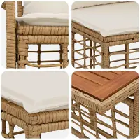 vidaXL Tuinbank Set 10 st Natuurlijk en Crème Wit poly rattan