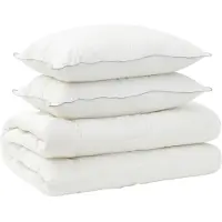 vidaXL Dekbed en Kussen Set 3 st 135x220 cm 4 seizoenen 220 GSM Wol