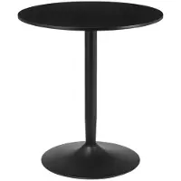 BellaFurn Eettafel voor 2 personen, van rundleder | Kleur: zwart | Afmetingen: 70x70x75 cm