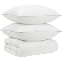 vidaXL 90% ganzen dons dekbedset FULDA 3 st 220 x 260 cm 310 GSM Wit