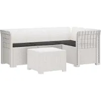 vidaXL 4-Zitter Tuin Sofa met Kussens Rattan Look PP Wit