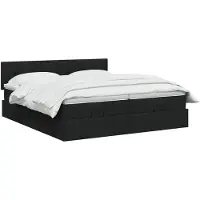 vidaXL Ottoman bed met matras met hoofdeinde 2 st Zwart Stof