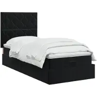 vidaXL Ottoman bed met matras met hoofdeinde Zwart 80 x 200 cm Fluweel