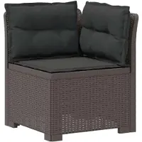 vidaXL 4-Zitter Tuin Sofa met Kussens Rattan Look PP Lichtgrijs