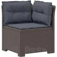 vidaXL 3-Zits Tu bank met Kussens Rattan Look 3-zits PP Lichtgrijs
