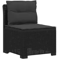 vidaXL 2-Zits Tu bank met Kussens Rattan Look 2-zits PP Antraciet