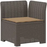 vidaXL 3-Zits Tu bank met Kussens Rattan Look 3-zits PP Lichtgrijs