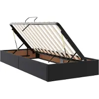 vidaXL Ottoman bedframe met opbergruimte, zwart, 90 x 190 cm, kunstleer