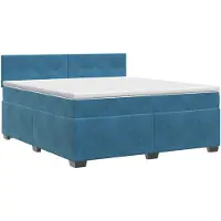 vidaXL Boxspringbed met matras Donkerblauw 140 x 190 cm Fluweel