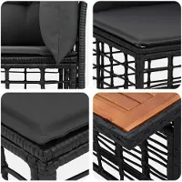 vidaXL Tuinbank Set 5 st Zwart en Donkergrijs poly rattan