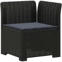 vidaXL 4-Zits Tuin Sofa met Kussens Rieten Look PP Antraciet