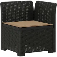 vidaXL 4-Zitter Tuin Sofa met Kussens Rattan Look PP Antraciet