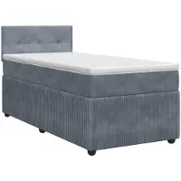 vidaXL Boxspringbed met matras Donkergrijs 90 x 190 cm Fluweel