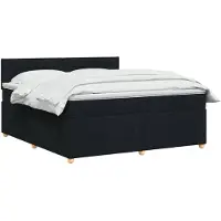 vidaXL Boxspringbed met matras met hoofdeinde Zwart 140 x 200 cm Stof