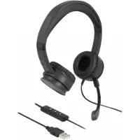 DeLOCK comfortabele stereo on-ear headset - USB-A / zwart - 1,5 meter