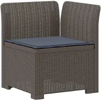 vidaXL 4-Zitter Tuin Sofa met Kussens Rattan Look PP Lichtgrijs