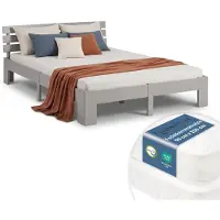 Homestyle4u Tweepersoonsbed - 180x200 cm - met Binnenveringmatras - Grijs