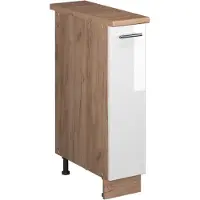 Vicco Apotheekkast Fame-Line, Wit Hoogglans/Goudkleurig Eiken, 20 cm, WB Eik